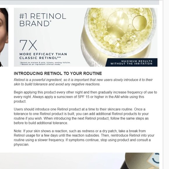 New (unopened package) ROC RETINOL CORREXION DEEP WRINKLE SERUM 1.7OZ 2PK - Picture 3 of 6